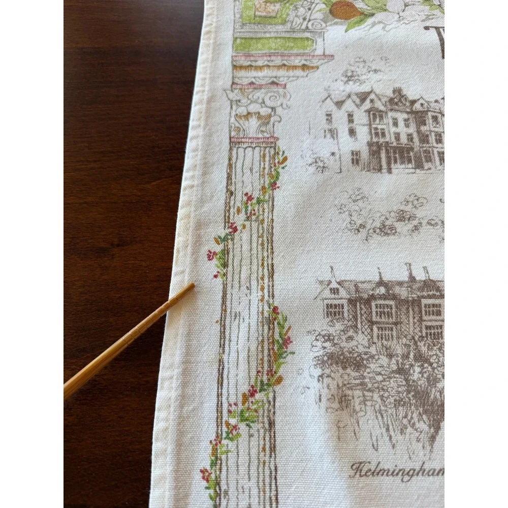 Vintage Country Houses of East Anglia Tea Towel Souvenir Cotton UK Stately Homes